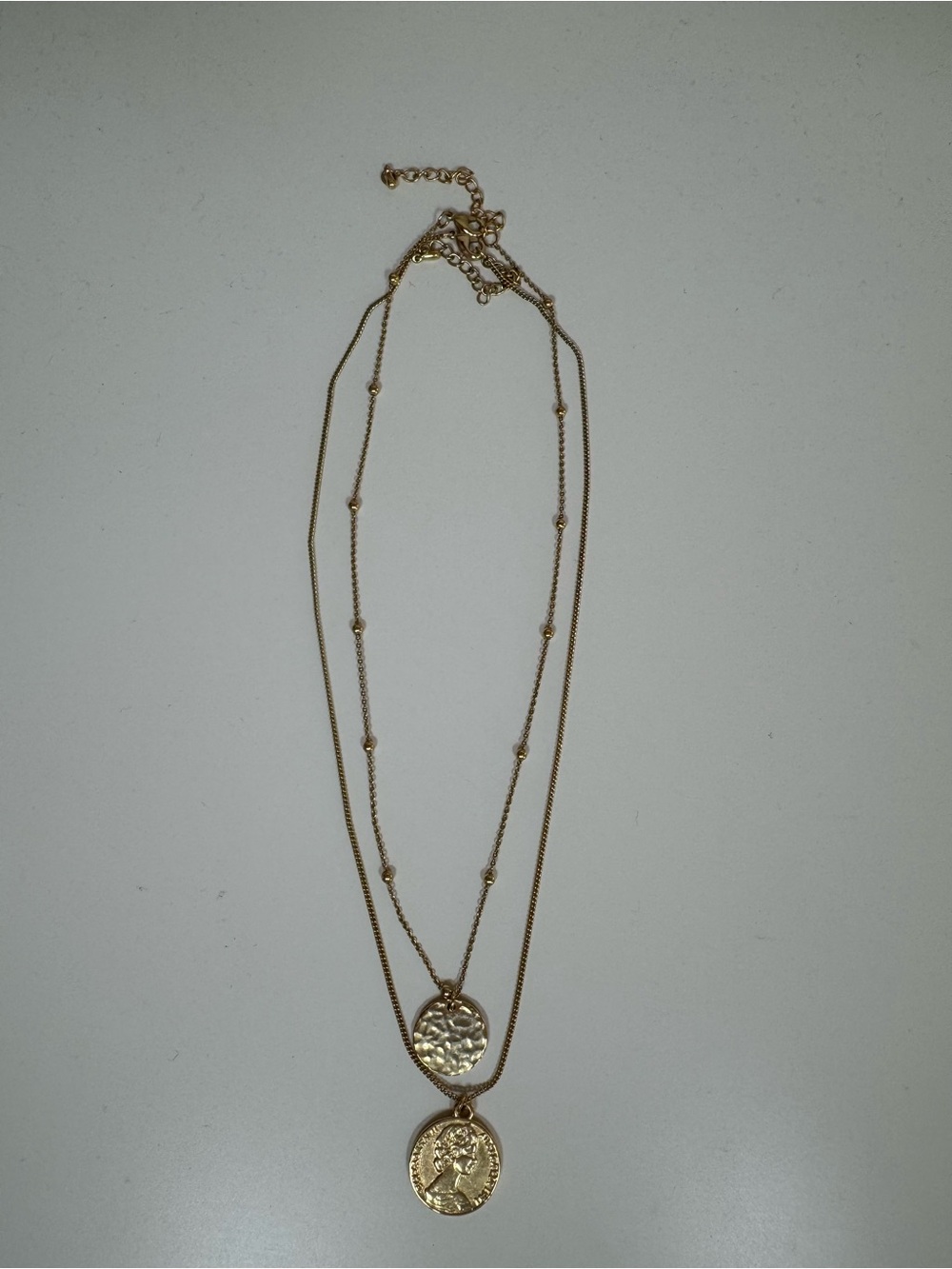 Gold Layered Coin Pendant Necklace Set - Women Jewelry - Picture 3 of 9